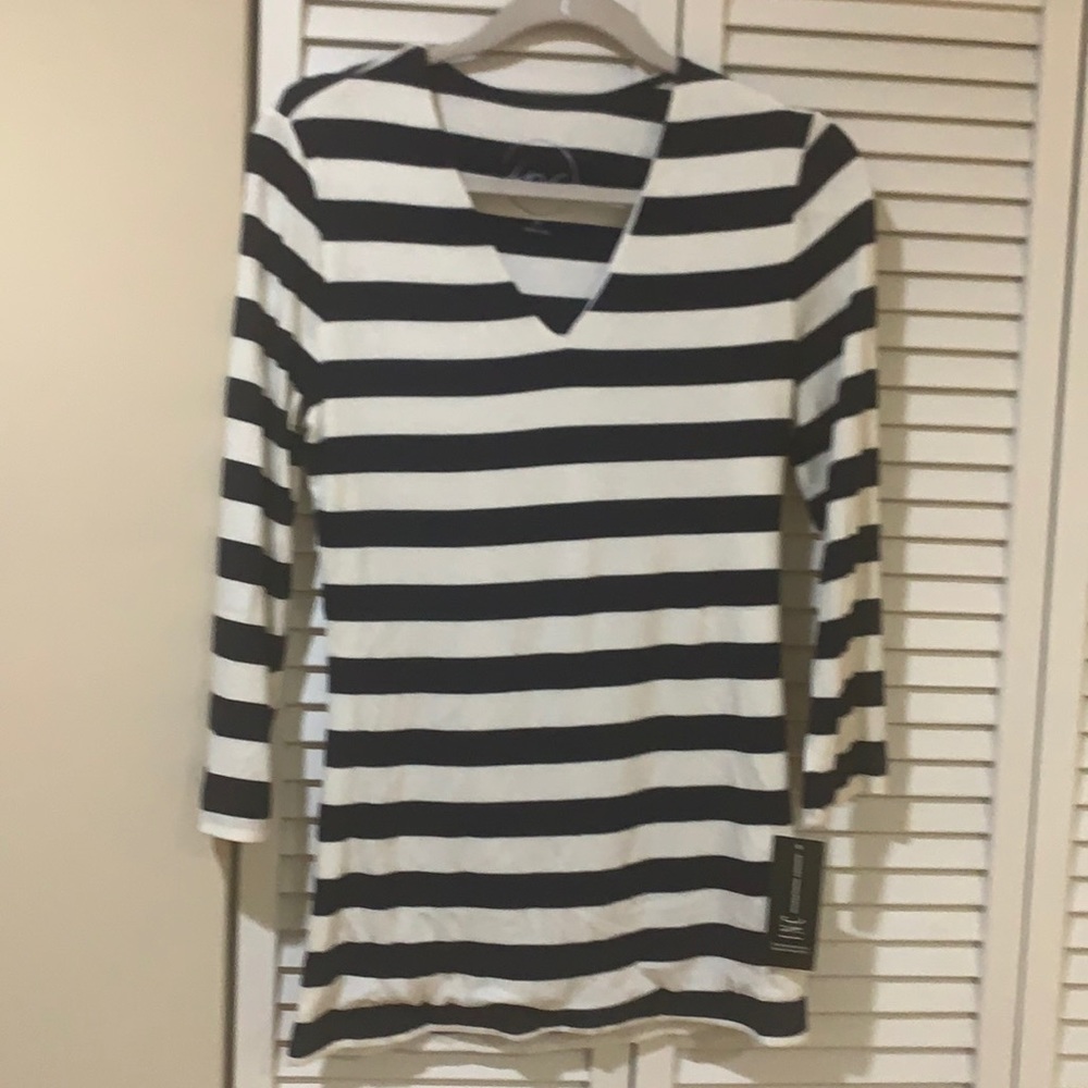 INC striped v-neck top - new!